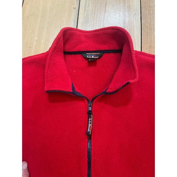Vintage L.L. Bean Full Zip Men's Fleece Jacket. Pockets. Red. Size XL - Picture 3 of 8
